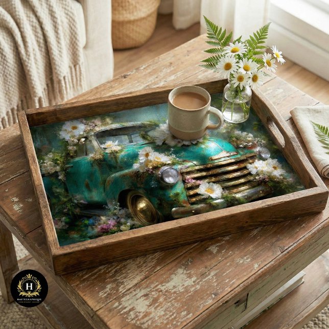 Rustic Turquoise Floral Truck Decoupage Seidenpapier (Von Creator hochgeladen)