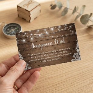 Rustic Twinkle Lights Wedeymoon Fund Card