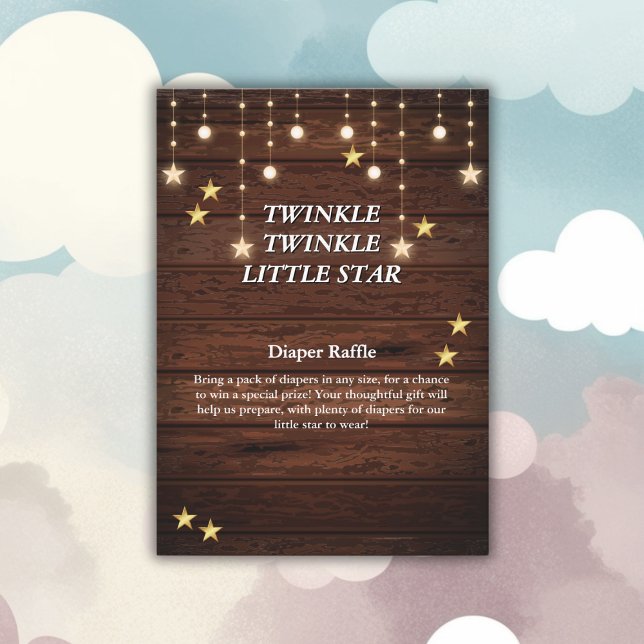 Rustic Twinkle Twinkle Little Star Baby Dusche Begleitkarte (Von Creator hochgeladen)