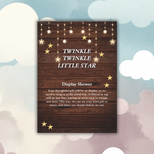 Rustic Twinkle Twinkle Little Star Baby Dusche Begleitkarte (Von Creator hochgeladen)