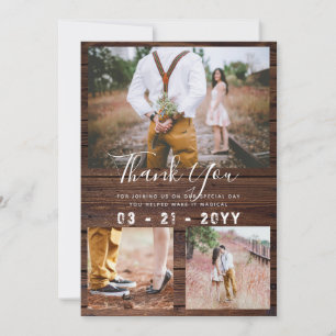 RUSTIC Vielen Dank für Ihr Hochzeitsszenario FOTO  Dankeskarte
