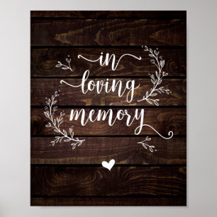 Rustic Vines Farm In liebevollem Gedenken, Gedenks Poster