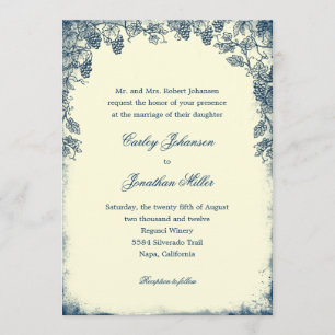 Rustic Vineyard Faire-part de mariage - Navy