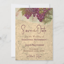 Rustic Vineyard Watercolor Wedding Save the Date