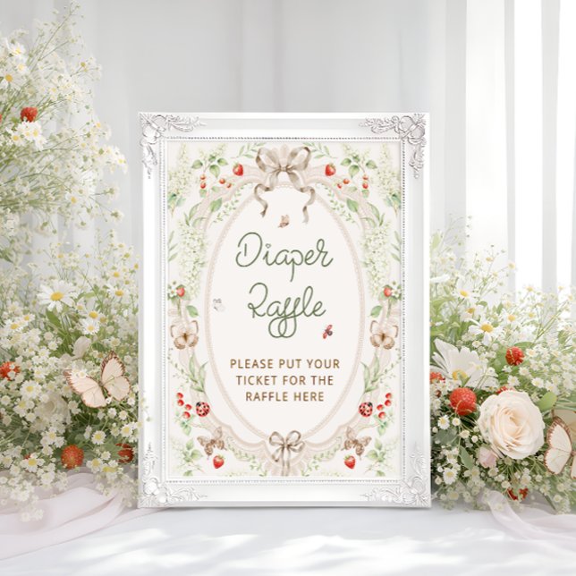 Rustic Vintage Baby Shower Diaper Raffle Poster (Von Creator hochgeladen)