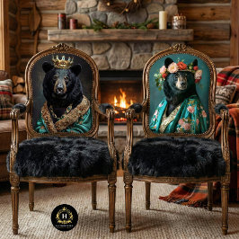 Rustic Vintage Floral Crown Queen Bear Decoupage Seidenpapier