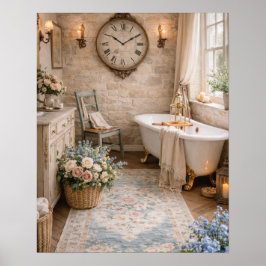 Rustic Wall Art French Farmhouse Bathroom Poster
