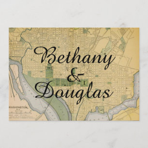 Rustic Washington DC Karte Einladung zum Hochzeits