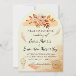 Rustic Watercolor Bohemian Wedding Card Einladung