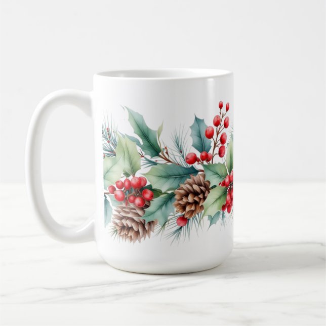 Rustic Watercolor Border Kaffeetasse (Links)