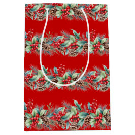 Rustic Watercolor Border Mittlere Geschenktüte