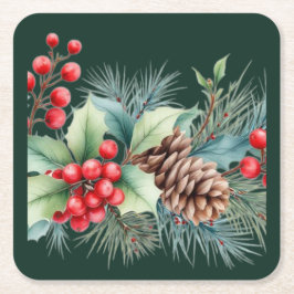 Rustic Watercolor Border Rechteckiger Pappuntersetzer