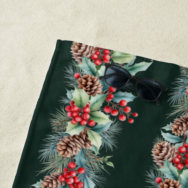 Rustic Watercolor Border Strandtuch (Beispiel)