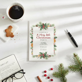 Rustic Watercolor Christmas Invitation Einladung