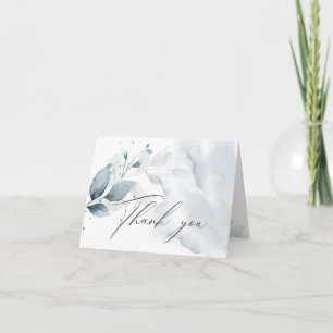 Rustic Watercolor Dusty Blue Vielen Dank Dankeskarte