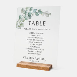 Rustic Watercolor Eucalyptus Greenery Wedding Acrylschild