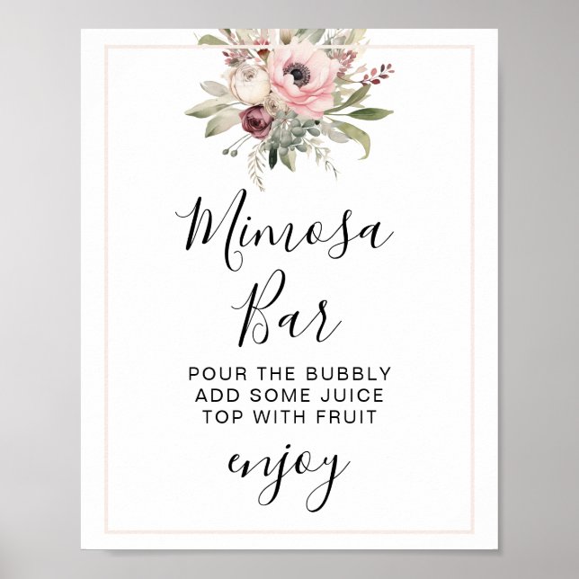 rustic watercolor floral bouquet poster (Vorne)