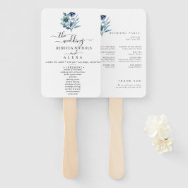 rustic watercolor illustration blue floral bouquet fächer