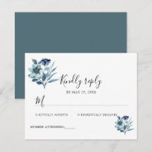 Rustic Watercolor Illustration Blue Floral Bouquet