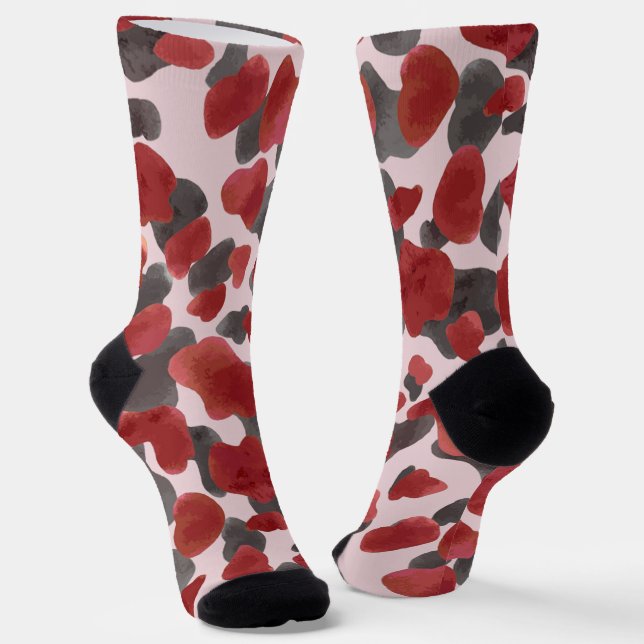 Rustic Watercolor Winter Animal Print Socken (Gewinkelt)
