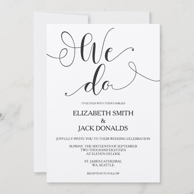 Rustic We Do Faire-part de mariage Card - Calligra (Devant)