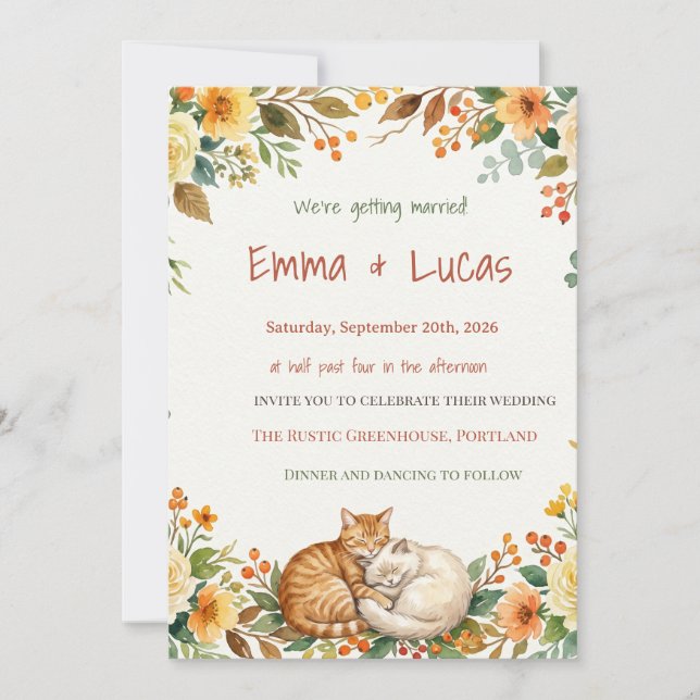 Rustic Wedding Emma Lucas Einladung (Vorderseite)