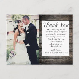 Rustic Wedding Foto Vielen Dank Postkarte