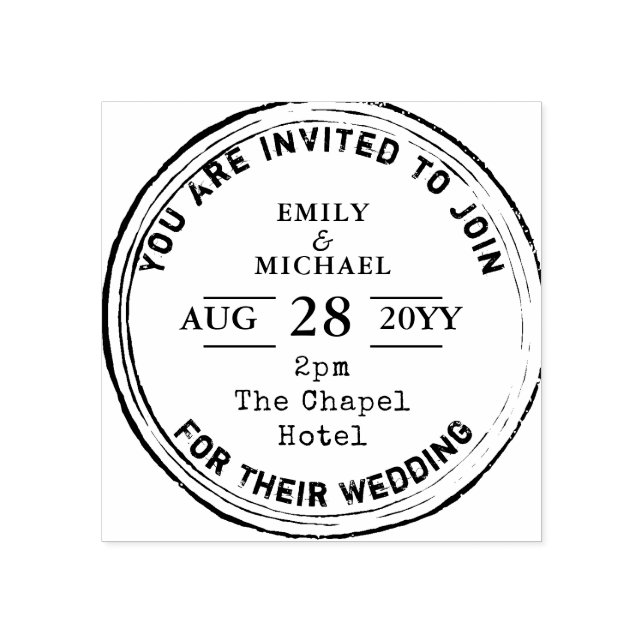 Rustic Wedding Invitation INK Briefmarke Trending  Gummistempel (Prägung)