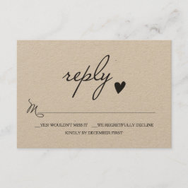 Rustic Wedding RSVP - Antwortschreiben Karte