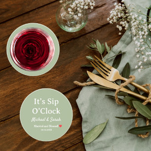 Rustic Wedding Sage Grün Es Ist Zeit Zum Trinken B Getränkeuntersetzer