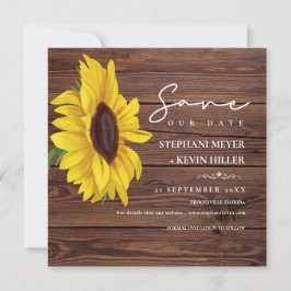 Rustic Wedding Wood Boho Chic Sonnenblume Save The Date