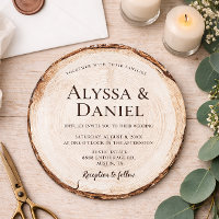 Rustic Wedding Wood Cut Grain Custom