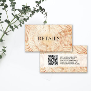 Rustic Wedding Wood Grain Details QR Vorlage