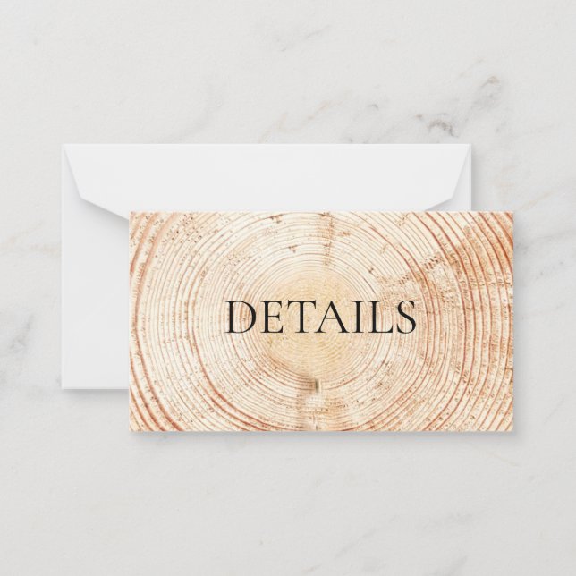 Rustic Wedding Wood Grain Details QR Vorlage (Vorderseite)