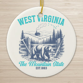 Rustic West Virginia Nature Scene  Keramik Ornament