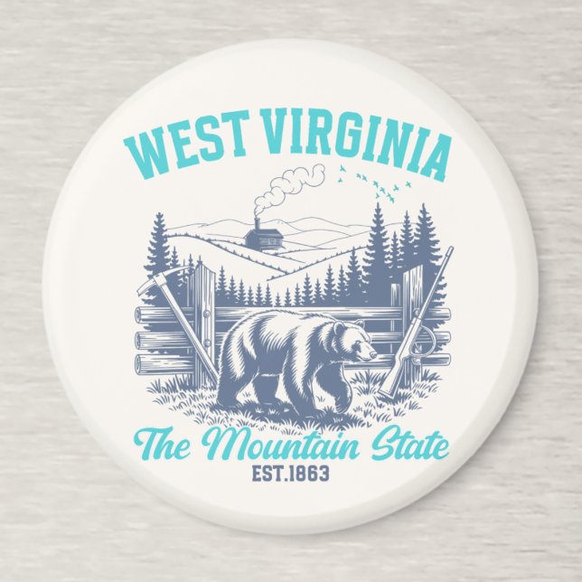 Rustic West Virginia Nature Scene with Bear Magnet (Von Creator hochgeladen)