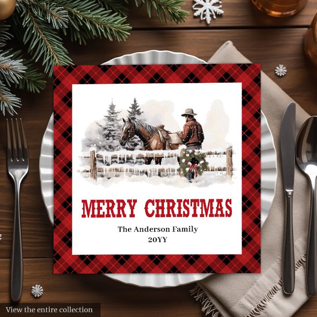 Rustic Western Country Holiday Paper Napkins Serviette (Rustic Western Country Holiday Paper Napkins)