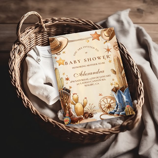 Rustic Western Cowboy Baby Shower Einladung (Von Creator hochgeladen)