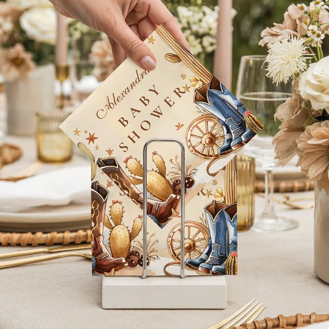 Rustic Western Cowboy Baby Shower Serviette (Von Creator hochgeladen)