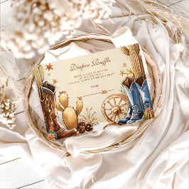 Rustic Western Cowboy Diapper Raffle Begleitkarte