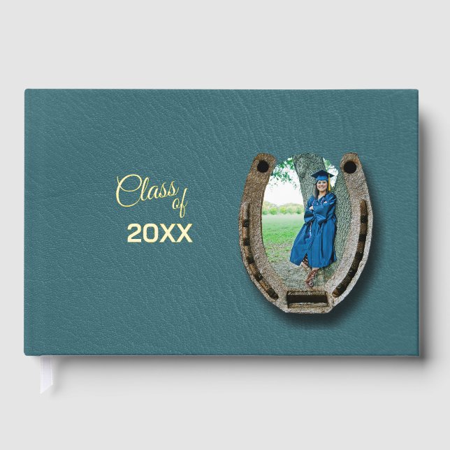 Rustic Western foil Graduation Party Guestbook  Gästebuch (Vorderseite)