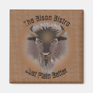 Rustic Western Plains Bison Magnet