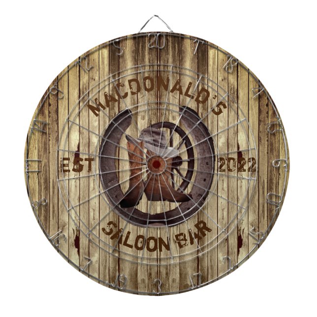 Rustic western saloon bar dart board dartscheibe (vorne)