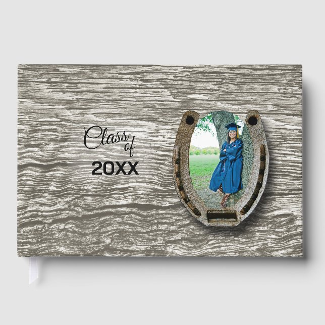 Rustic Western-style Graduation Party Guestbook  Gästebuch (Vorderseite)