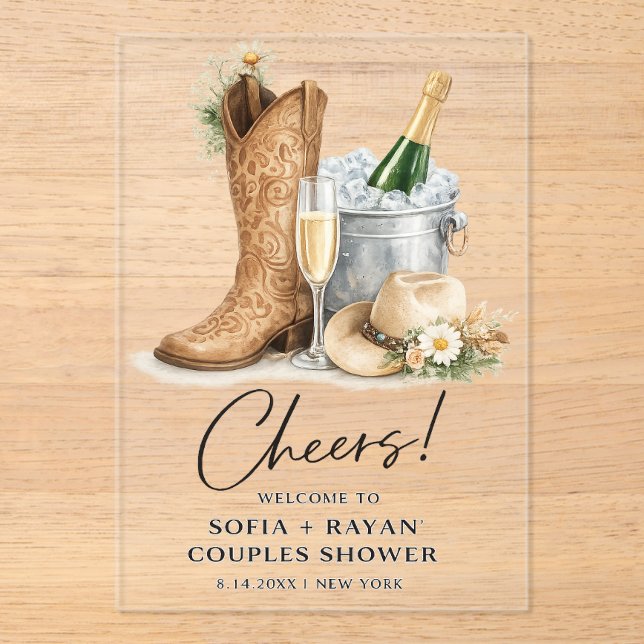 Rustic Western Wedding Invitation (Recto)