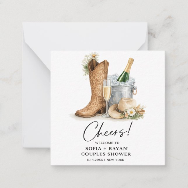 Rustic Western Wedding Invitation Mitteilungskarte (Vorderseite)