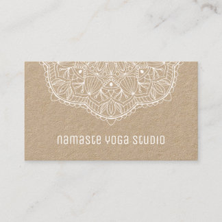 Rustic White Mandala Yoga Studio Instructor Visitenkarte