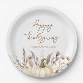 Rustic White Pumpkin Thanksgiving Pappteller