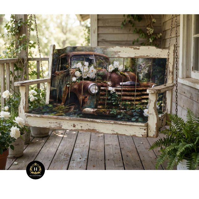 Rustic White Rose Truck Decoupage Seidenpapier (Von Creator hochgeladen)