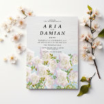 Rustic white wood pink mint roses Wedding Einladung<br><div class="desc">These rustic white wood with blush pink,  white,  and mint green roses Wedding invitations are perfect for any classy and sophisticated ceremony. Customize this design with your message and personalized information. All designs are printed.</div>